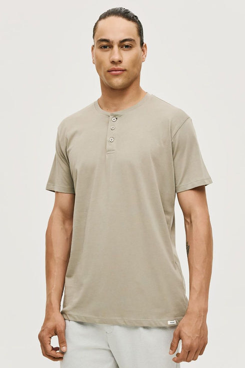 Ανδρικό T-Shirt με Κουμπάκια στο Λαιμό Χακί Brokers